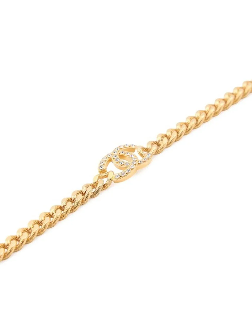 Chanel Necklace CC Logo Rhinestone a Choker